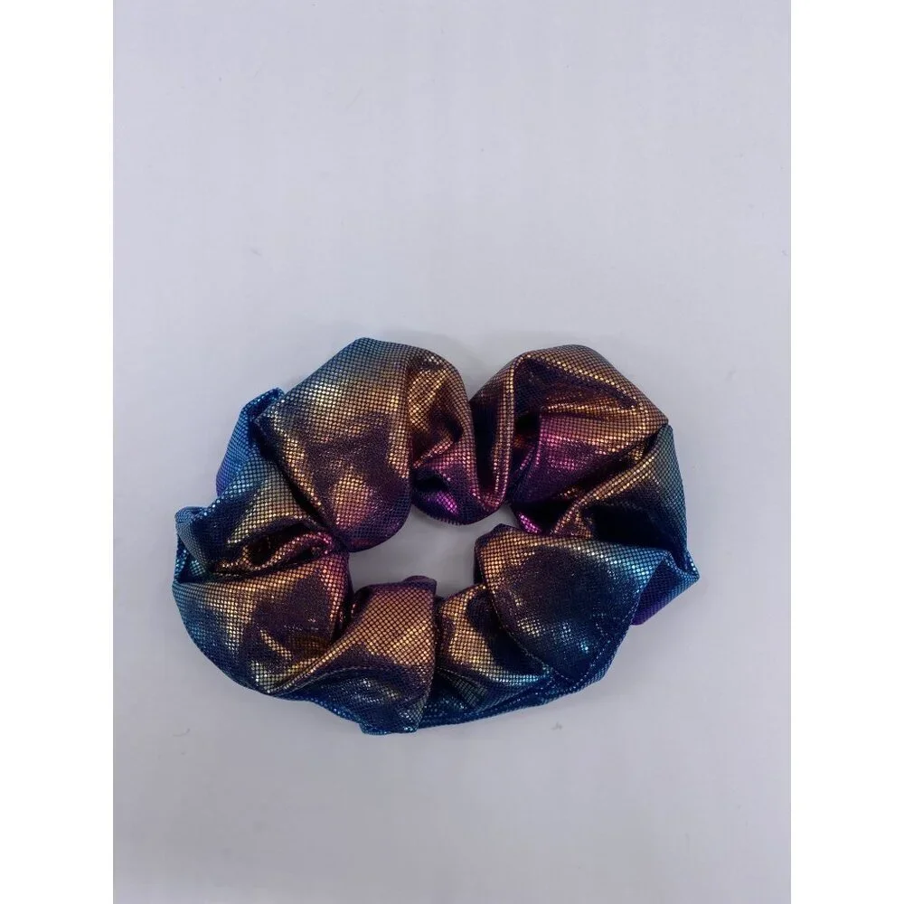 Hues Hair Scrunchie Shiny Multicolor Cloth Fabric 2 Pcs Women's Girls Elastic‎